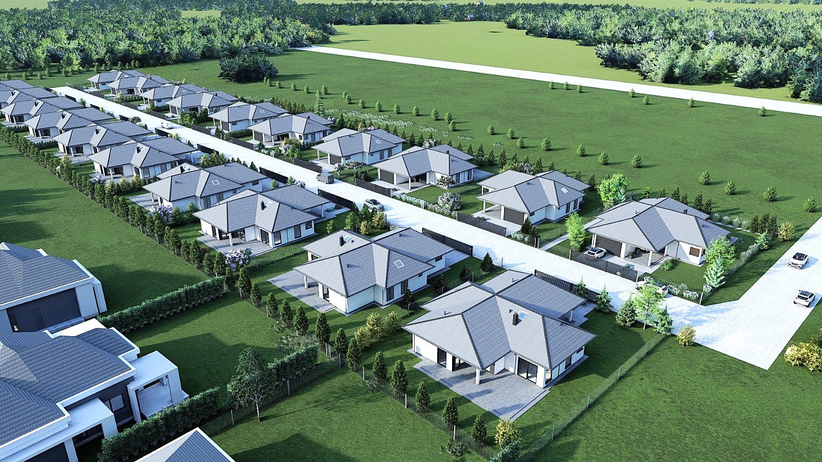Wizualizacja osiedla – z lotu ptaka
